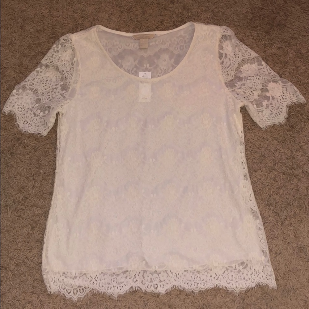 Banana Republic Factory off white lace blouse, sm